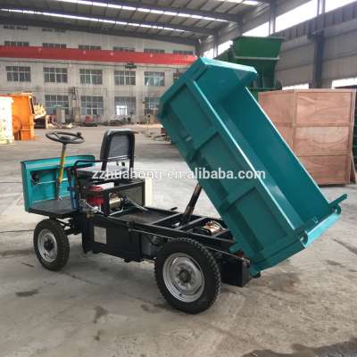 Good quality electric mining dump truck with cabin, 4 wheels mini cargo dumper